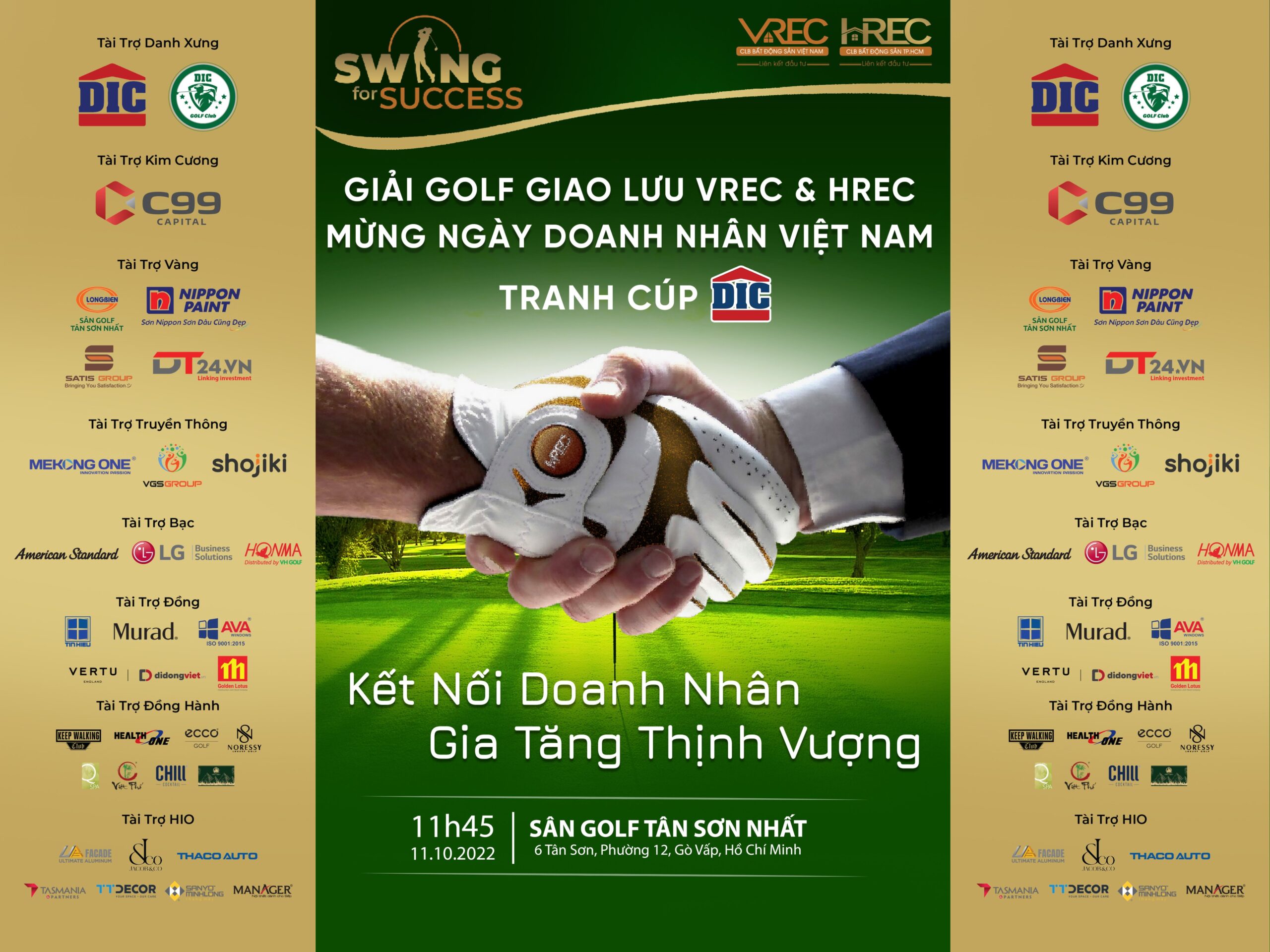 Golden Lotus Construction tài trợ giải Golf giao lưu VREC & HREC mừng ngày Doanh Nhân Việt Nam 2022