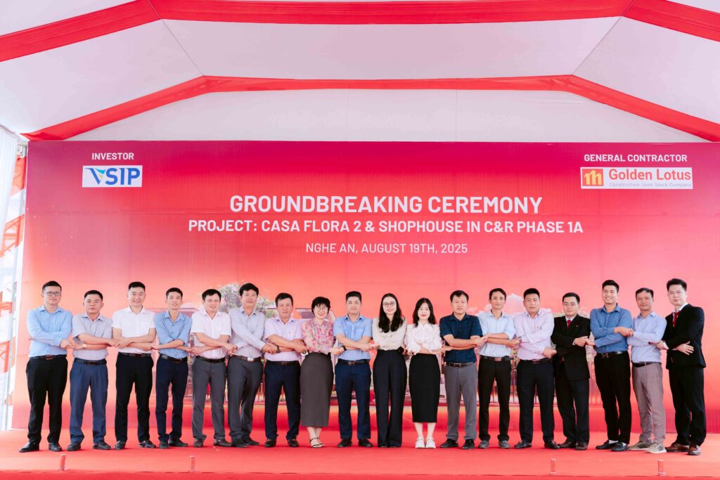 Golden Lotus Construction chính thức động thổ dự án Casa Flora 2 & Shophouse tại VSIP Nghệ An