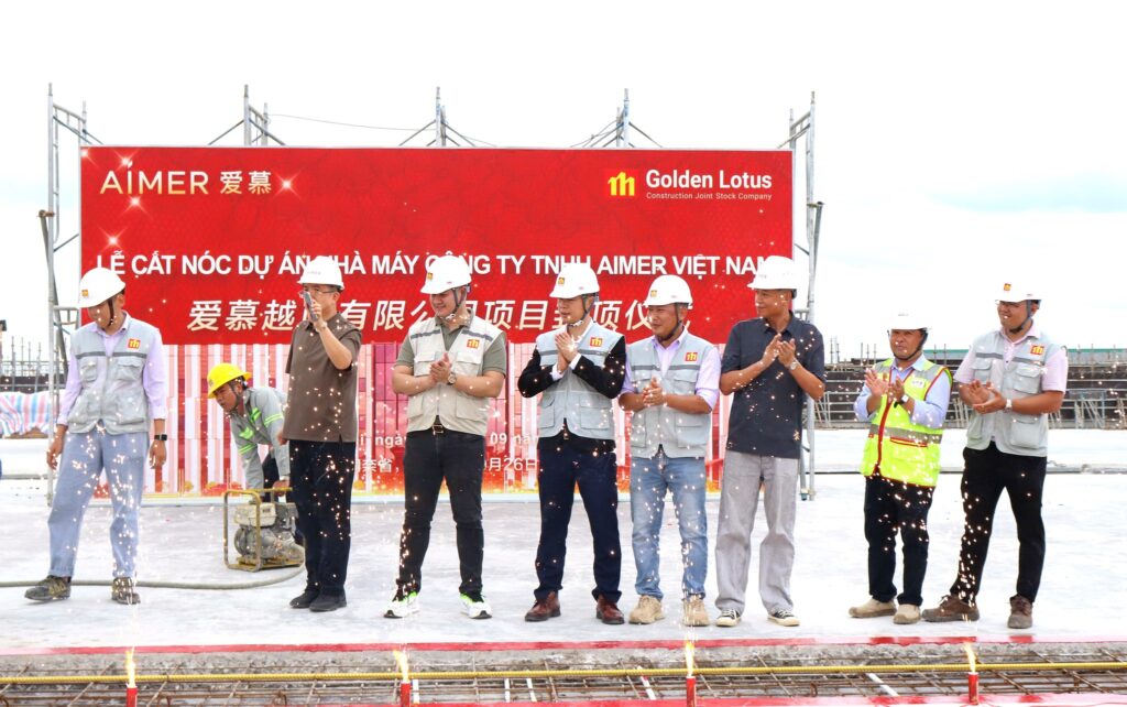 LỄ CẤT NÓC DỰ ÁN NHÀ MÁY AIMER VIỆT NAM