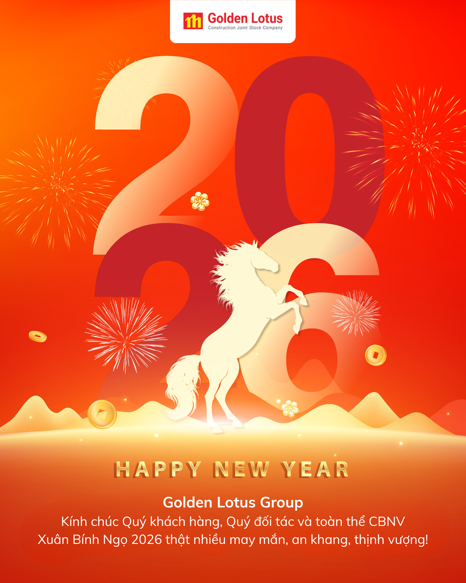 Golden Lotus Construction Chúc mừng Năm mới Xuân Bính Ngọ 2026