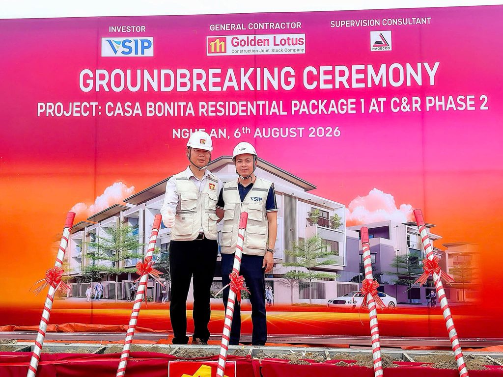 GOLDEN LOTUS CONSTRUCTION TIẾP TỤC ĐỒNG HÀNH CÙNG VSIP TẠI DỰ ÁN CASA BONITA