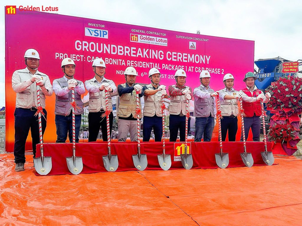GOLDEN LOTUS CONSTRUCTION TIẾP TỤC ĐỒNG HÀNH CÙNG VSIP TẠI DỰ ÁN CASA BONITA