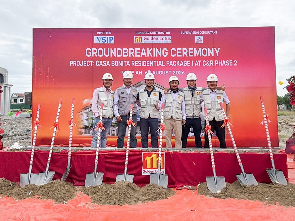 GOLDEN LOTUS CONSTRUCTION TIẾP TỤC ĐỒNG HÀNH CÙNG VSIP TẠI DỰ ÁN CASA BONITA
