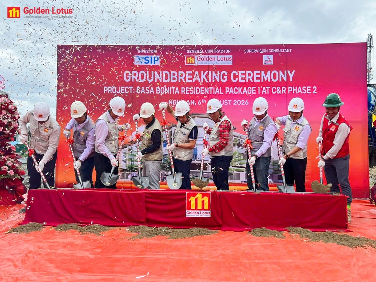 GOLDEN LOTUS CONSTRUCTION TIẾP TỤC ĐỒNG HÀNH CÙNG VSIP TẠI DỰ ÁN CASA BONITA