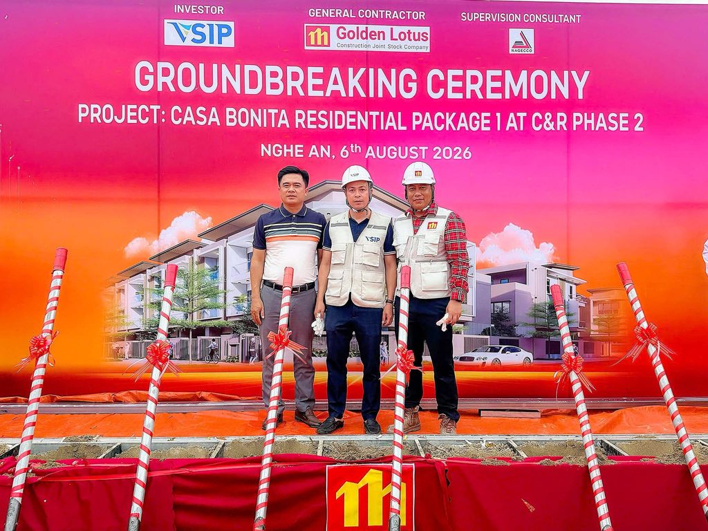 GOLDEN LOTUS CONSTRUCTION TIẾP TỤC ĐỒNG HÀNH CÙNG VSIP TẠI DỰ ÁN CASA BONITA