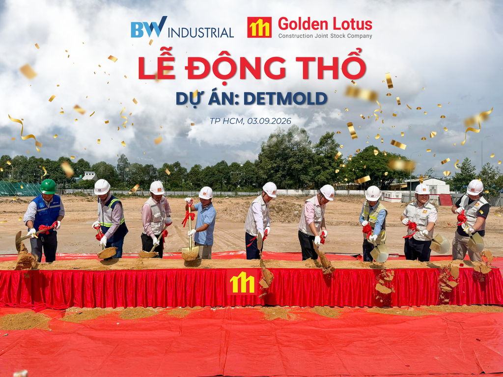 Golden Lotus Construction tiếp tục đồng hành cùng BW Industrial tại dự án Detmold Bình Dương